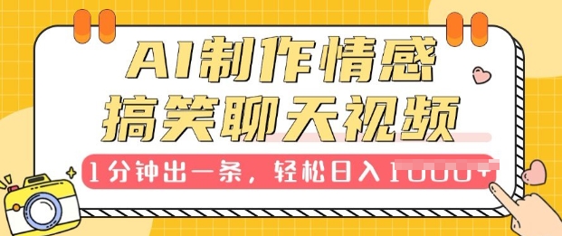 AI制作情感搞笑聊天视频，1分钟出一条，100%过原创，新手也能轻松上手插图