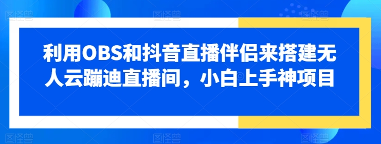 利用OBS和抖音直播伴侣来搭建无人云蹦迪直播间，小白上手神项目插图